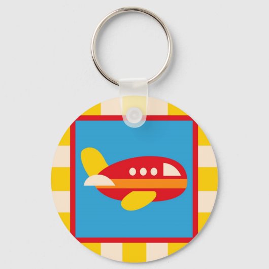 Cute Airplane Transportation Theme Kinder Gifts Sleutelhanger (Voorkant)