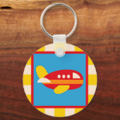 Cute Airplane Transportation Theme Kinder Gifts Sleutelhanger (Voorkant)