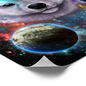 Cute Akita Chien dans l'espace | Impression Galaxi (Coin)