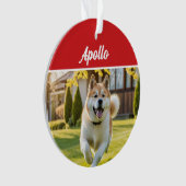 Cute Akita Dog Holiday Christmas Photo (devant)