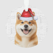Cute Akita Dog Holiday Christmas Photo (dos)