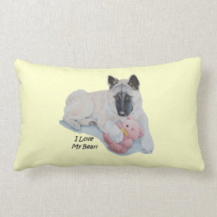 Cute akita met teddy dog art omkeerbaar kussen