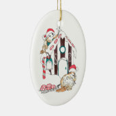 Cute Alaska Wildlife Kerstboom Oval Ornament (Rechts)