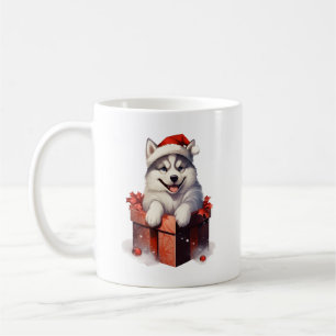 Cute Alaskan Chien de Noël Café Mug