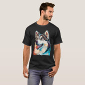 Cute Alaskan Malamute Dog on Alaskan Malamute 3 T-shirt (Voorkant volledig)