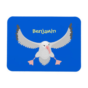 Cute albatross vogelvliegende cartoon illustratie magneet