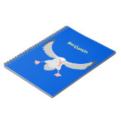 Cute albatross vogelvliegende cartoon illustratie notitieboek (Linkerzijde)
