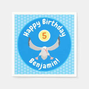 Cute albatross vogelvliegende cartoon illustratie servet