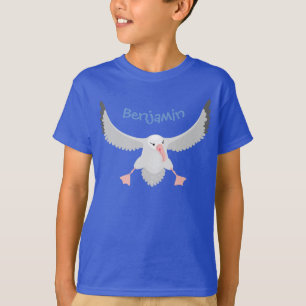 Cute albatross vogelvliegende cartoon illustratie t-shirt