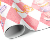 Cute Alice au pays des merveilles Papier cadeau ro (Coin rond)