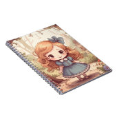 Cute Alice in Wonderland Whimsical Woodland Art Notitieboek (Rechterzijde)
