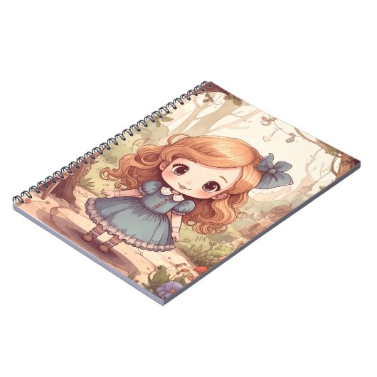 Cute Alice in Wonderland Whimsical Woodland Art Notitieboek (Linkerzijde)
