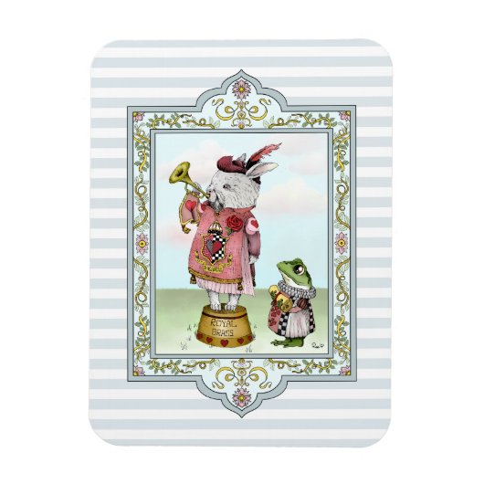 Cute Alice in Wonderland White Rabbit Easter Art Magneet (Verticaal)