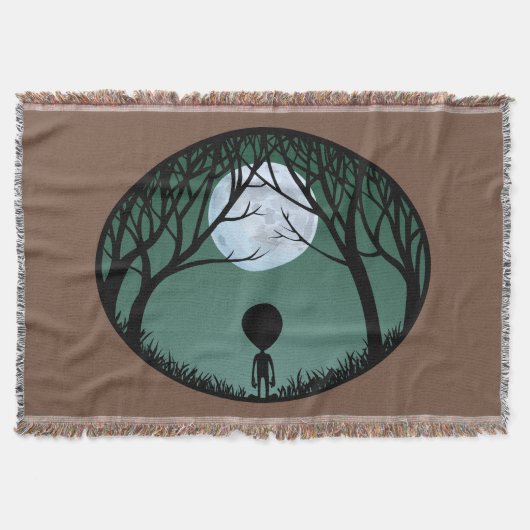 Cute Alien Blanket E.T. Alien Grey Throw Blanket Deken (Voorkant)