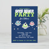 Cute alien deep space verjaarfeestje kaart (Staand voorkant)