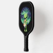 Cute Alien en Cat UFO Pickleball Paddle (Links)