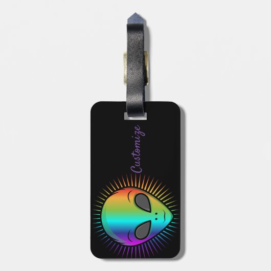 Cute Alien Head Thunder_Cove Bagagelabel (Achterkant verticaal)