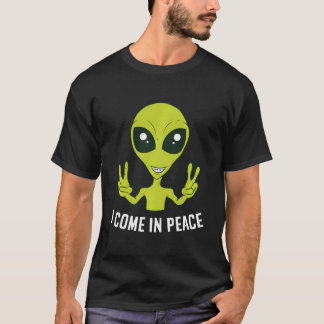 Cute Alien ik kom in de ruimte van de Vrede. Rave T-shirt