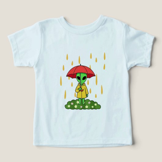 Cute Alien With Umbrella Kawaii Space Character (Design Recto)