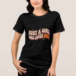 Cute Alleen een meisje dat van honden houdt huisdi Tri-Blend Shirt
