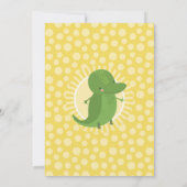 Cute Alligator Croc Birthday Invitation Boy Girl Kaart (Achterkant)