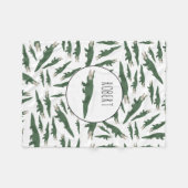 Cute Alligator Crocodile Pattern Custom Name Fleece Deken (Voorkant (Horizontaal))