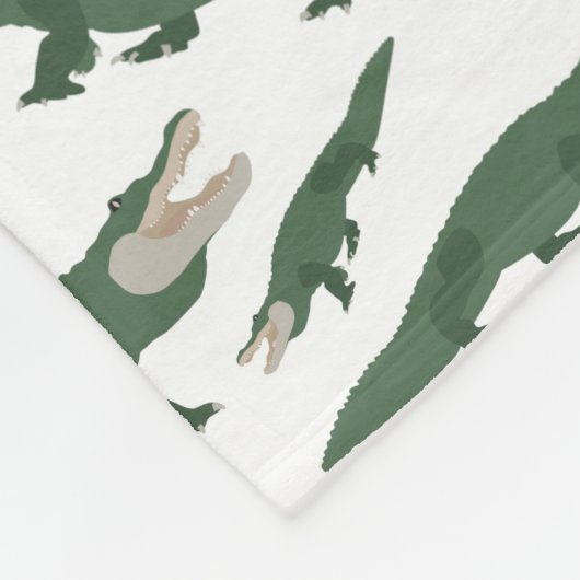 Cute Alligator Crocodile Pattern Custom Name Fleece Deken (Hoek)