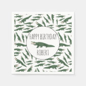 Cute Alligator Crocodile Pattern Custom Name Servet (Voorkant)
