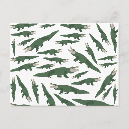 Cute Alligator Crocodile Pattern Feestdagenkaart (Voorkant)