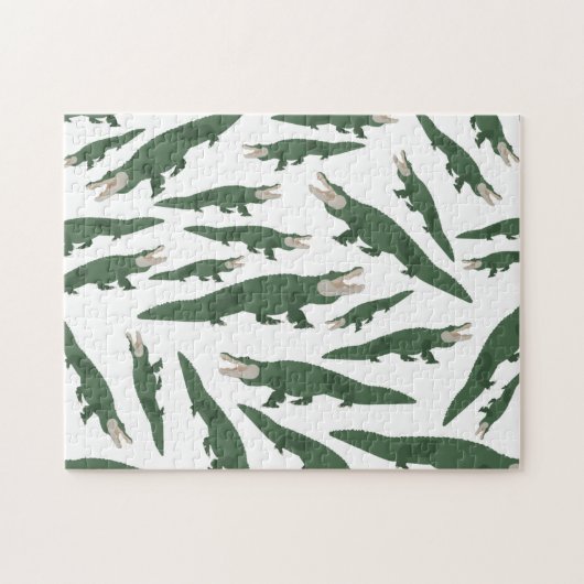Cute Alligator Crocodile Pattern Legpuzzel (Horizontaal)