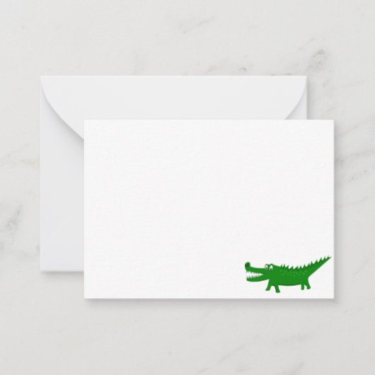  Cute Alligator Drawing Blank Notitiekaartje (Voorkant)