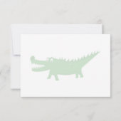 Cute Alligator Drawing Lined Monogram Custom Notitiekaartje (Achterkant)