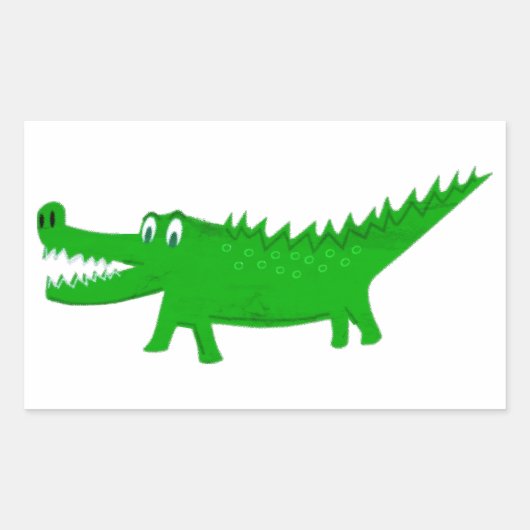  Cute Alligator Drawing Rechthoekige Sticker (Voorkant)