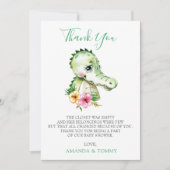 Cute Alligator Hibiscus Baby shower Merci (Devant)