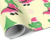 Cute Alligator-kerstpatroon Cadeaupapier (Rol Hoek)