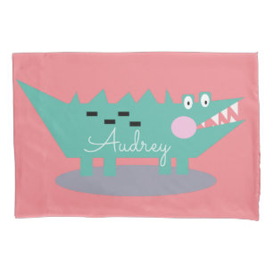 Cute Alligator Name Pillow Hoesje Kussensloop