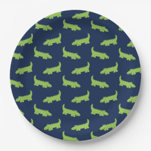 Cute Alligators Pattern Birthday Papieren Bordje