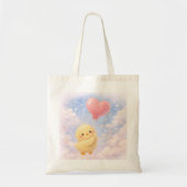 Cute Alma Chick with Heart Balloon Tote Bag (Devant)