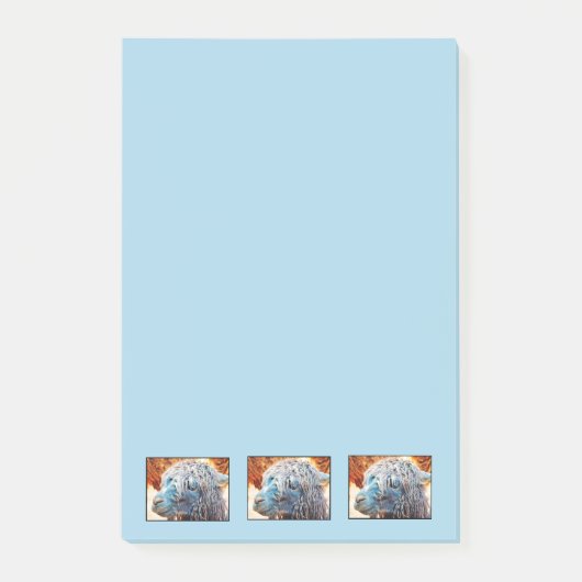 Cute Alpaca Baby in Blue Post-it® Notes (Voorkant)
