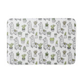 Cute Alpaca & Cactus Pattern Badmat (Voorkant)
