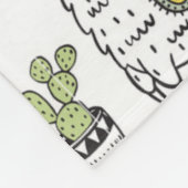 Cute Alpaca & Cactus Pattern Fleece Deken (Hoek)