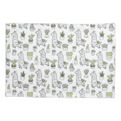 Cute Alpaca & Cactus Pattern Kussensloop (Achterkant-Links)