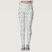 Cute Alpaca & Cactus Pattern Leggings (Voorkant)