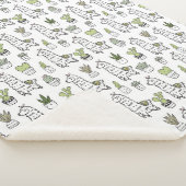 Cute Alpaca & Cactus Pattern Sherpa Deken (3/4)