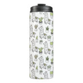 Cute Alpaca & Cactus Pattern Thermosbeker (Voorkant)