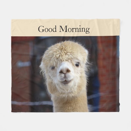 Cute Alpaca face Fleece Deken (Voorkant (Horizontaal))