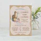 Cute Alpaca famille couples Baby shower Invitation (Debout devant)