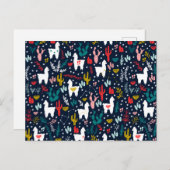 Cute Alpaca Feestdagenkaart (Voorkant / Achterkant)