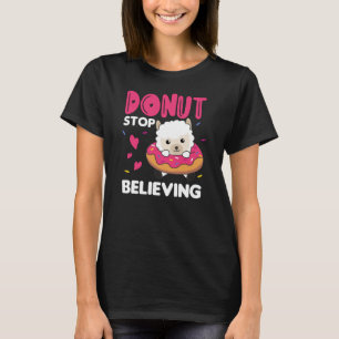 Cute Alpaca Funny Animals in Donut Roze T-shirt