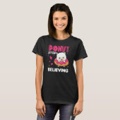 Cute Alpaca Funny Animals in Donut Roze T-shirt (Voorkant volledig)